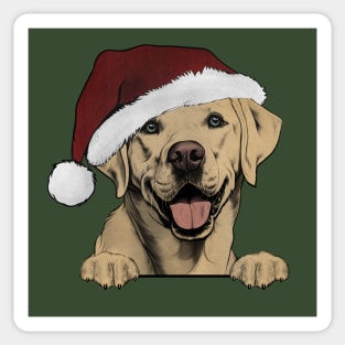 Labrador Retriever with Santa Hat Sticker